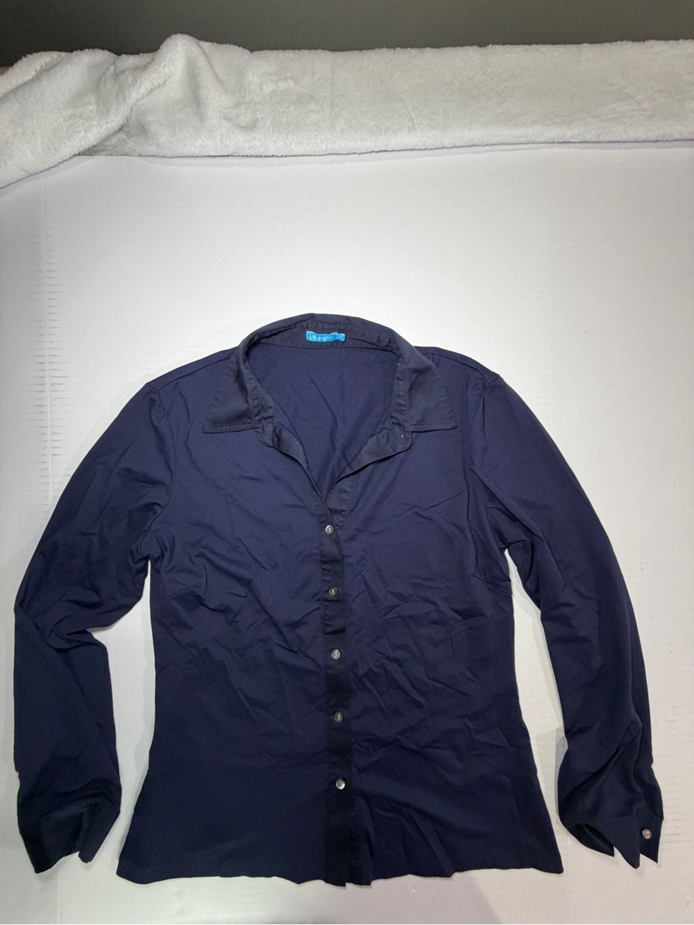 J. McLaughlin Navy Blue Long-Sleeve Button Shirt